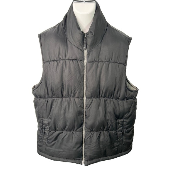 Old Navy Full Zip Insulated Vest Puffer Black Warm‎ size XL - Picture 1 of 9